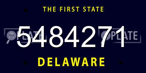 5484271 Delaware License Plate
