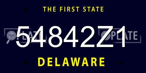 54842Z1 Delaware License Plate