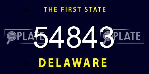 54843 Delaware License Plate
