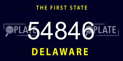 54846 Delaware License Plate