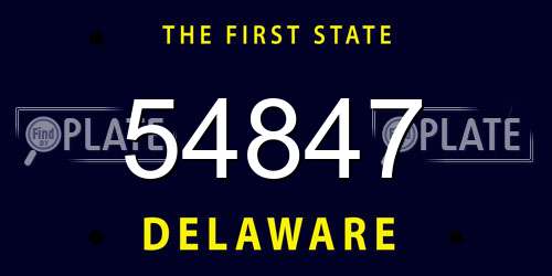 54847 Delaware License Plate