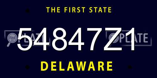 54847Z1 Delaware License Plate