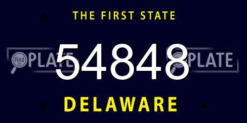54848 Delaware License Plate