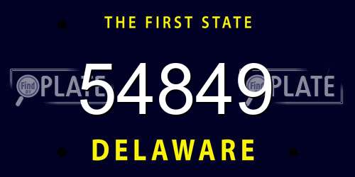 54849 Delaware License Plate