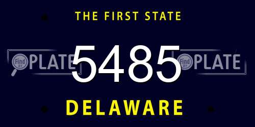 5485 Delaware License Plate