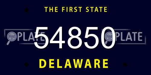 54850 Delaware License Plate