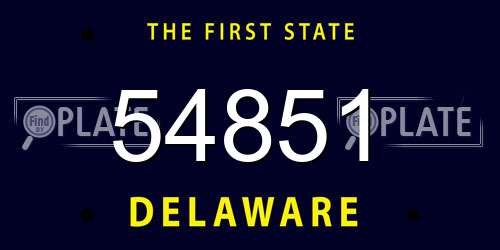 54851 Delaware License Plate