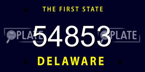 54853 Delaware License Plate