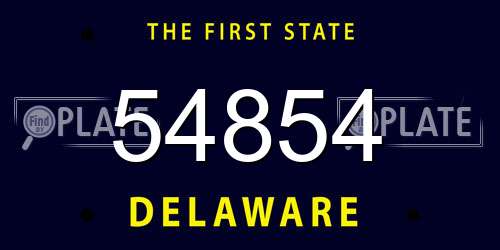 54854 Delaware License Plate