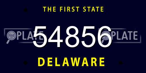54856 Delaware License Plate