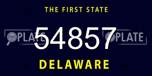 54857 Delaware License Plate