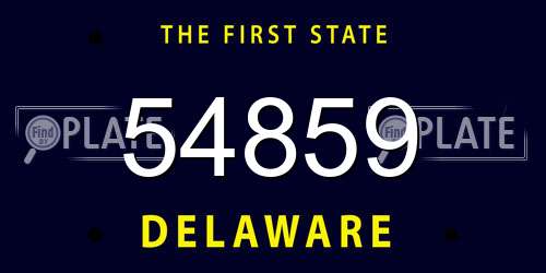 54859 Delaware License Plate