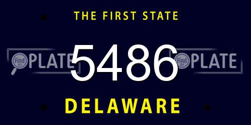 5486 Delaware License Plate