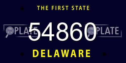 54860 Delaware License Plate