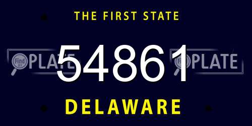 54861 Delaware License Plate