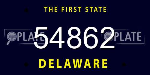54862 Delaware License Plate
