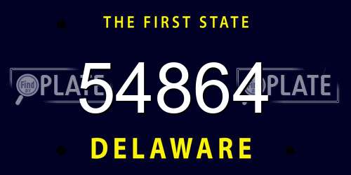 54864 Delaware License Plate
