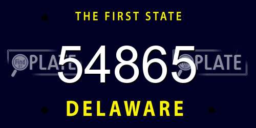 54865 Delaware License Plate