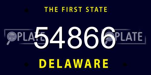 54866 Delaware License Plate
