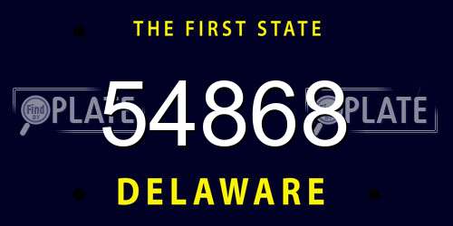 54868 Delaware License Plate