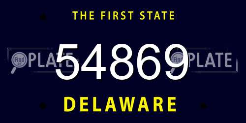 54869 Delaware License Plate