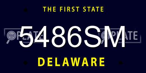 5486SM Delaware License Plate