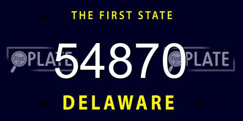 54870 Delaware License Plate