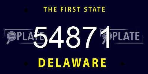 54871 Delaware License Plate
