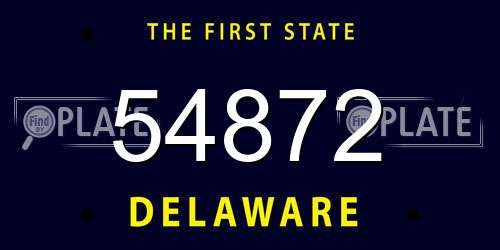 54872 Delaware License Plate