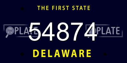 54874 Delaware License Plate