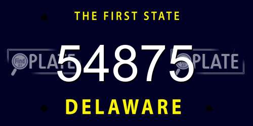 54875 Delaware License Plate