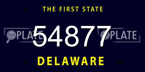 54877 Delaware License Plate