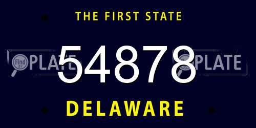 54878 Delaware License Plate