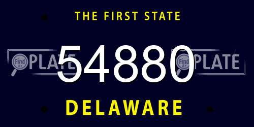 54880 Delaware License Plate