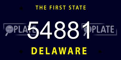 54881 Delaware License Plate