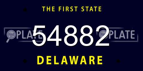 54882 Delaware License Plate