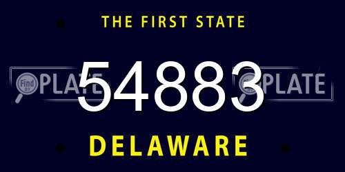 54883 Delaware License Plate