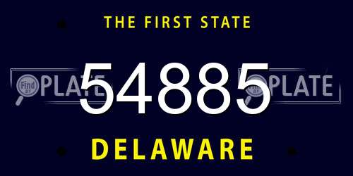 54885 Delaware License Plate