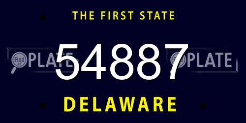 54887 Delaware License Plate