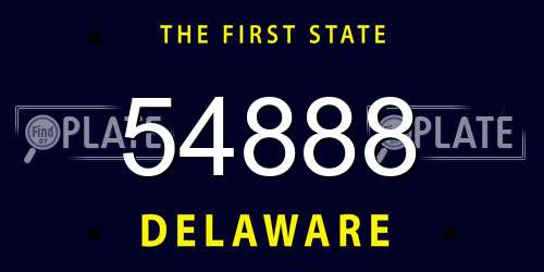 54888 Delaware License Plate