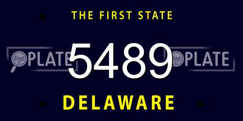 5489 Delaware License Plate
