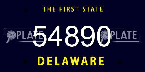 54890 Delaware License Plate