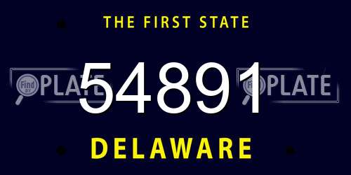 54891 Delaware License Plate