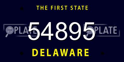 54895 Delaware License Plate