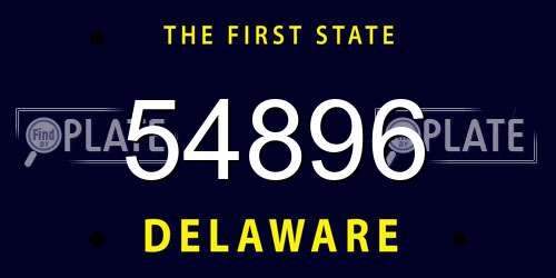 54896 Delaware License Plate
