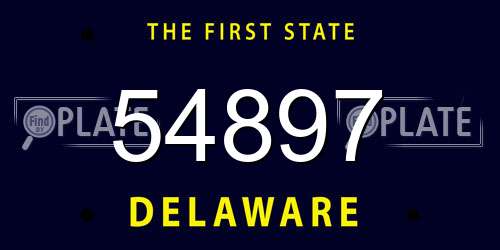 54897 Delaware License Plate