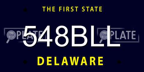 548BLL Delaware License Plate