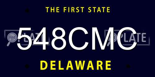 548CMC Delaware License Plate