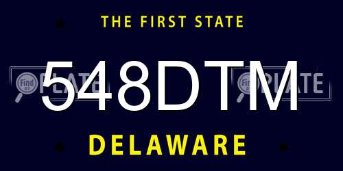 548DTM Delaware License Plate