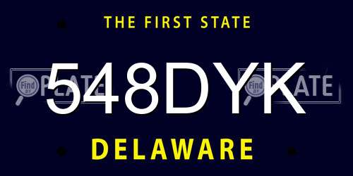 548DYK Delaware License Plate